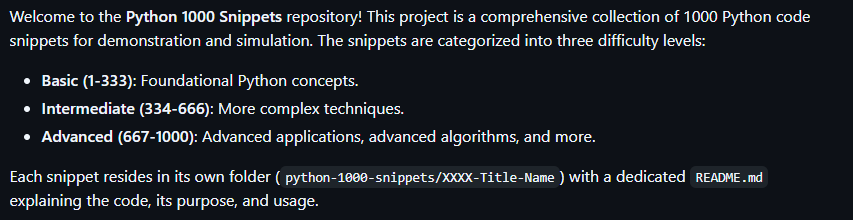 Python 1000 Snippets