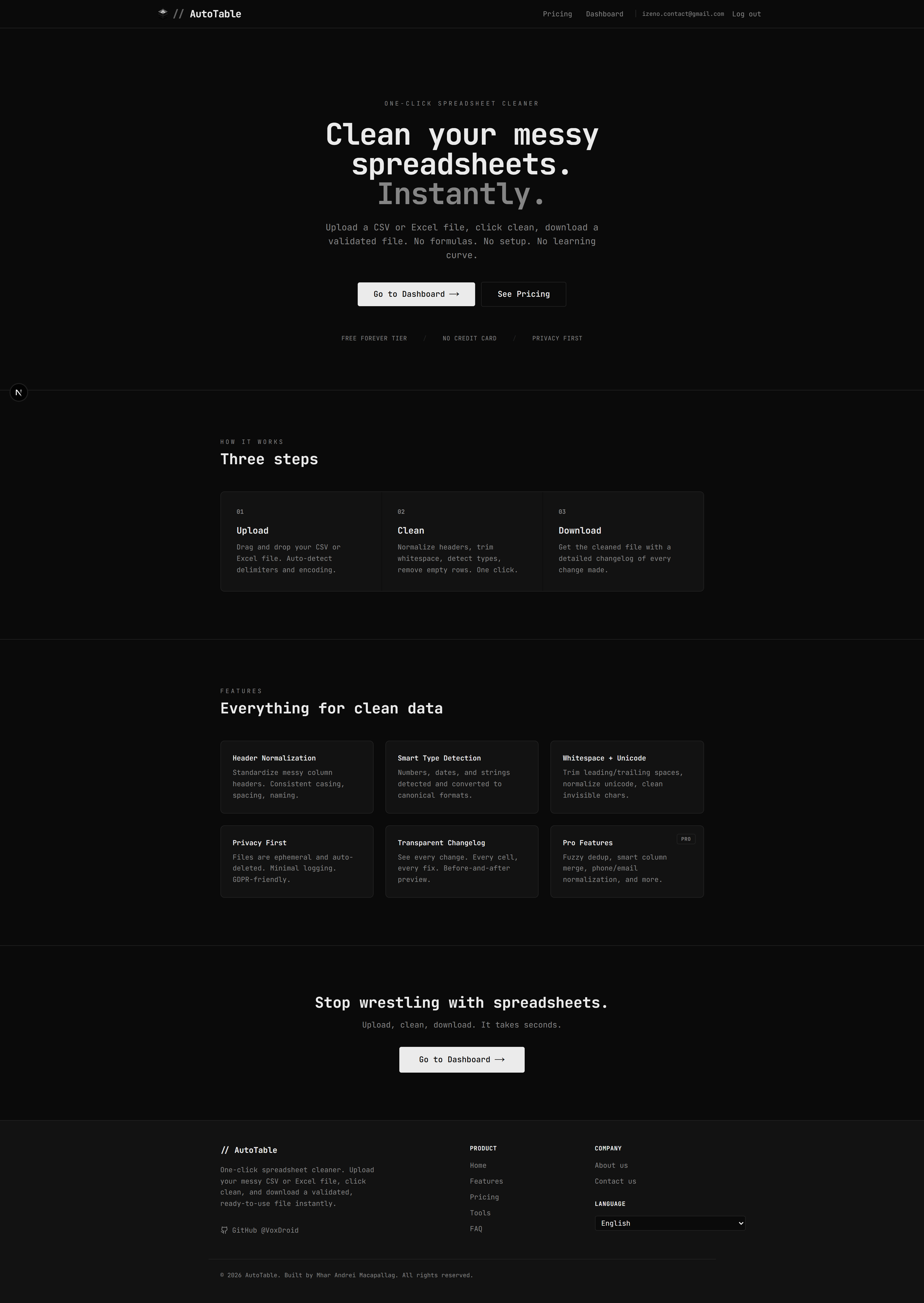 AutoTable screenshot 1