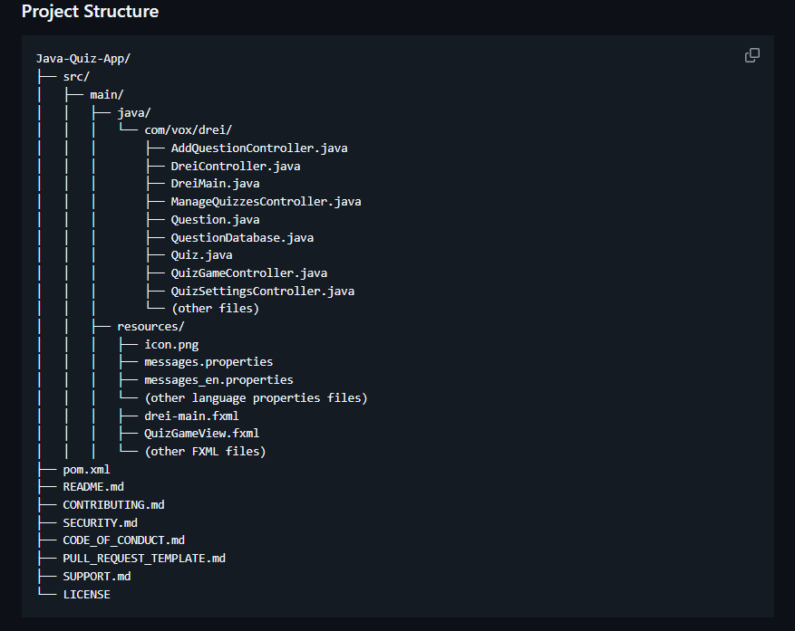 Java-Quiz-App screenshot 2