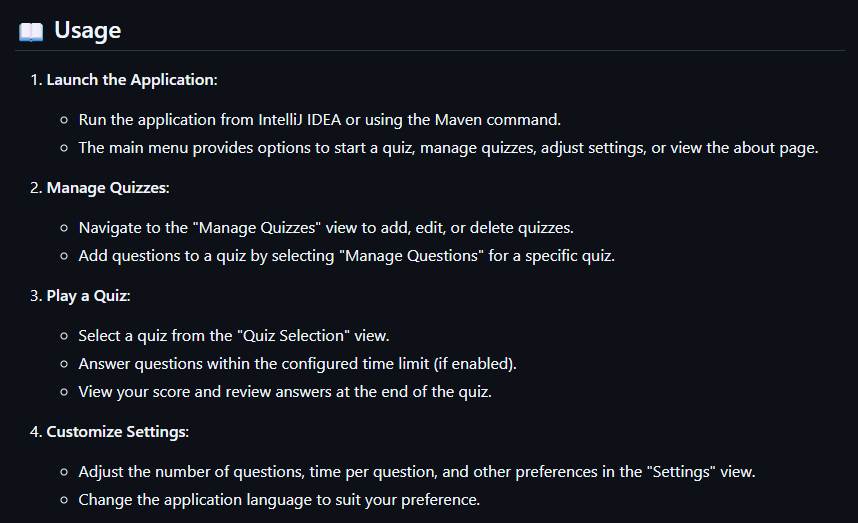 Java-Quiz-App screenshot 3